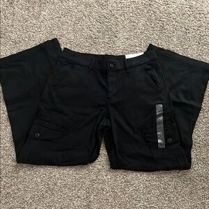 American Eagle Black Mid-Rise Baggy Wide Leg Cargo Pants